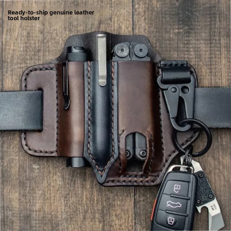 Edc Carry Belt Pouch - Leder EDC Werkzeugtasche Outdoor Taktische Taschenlampenhalterung
