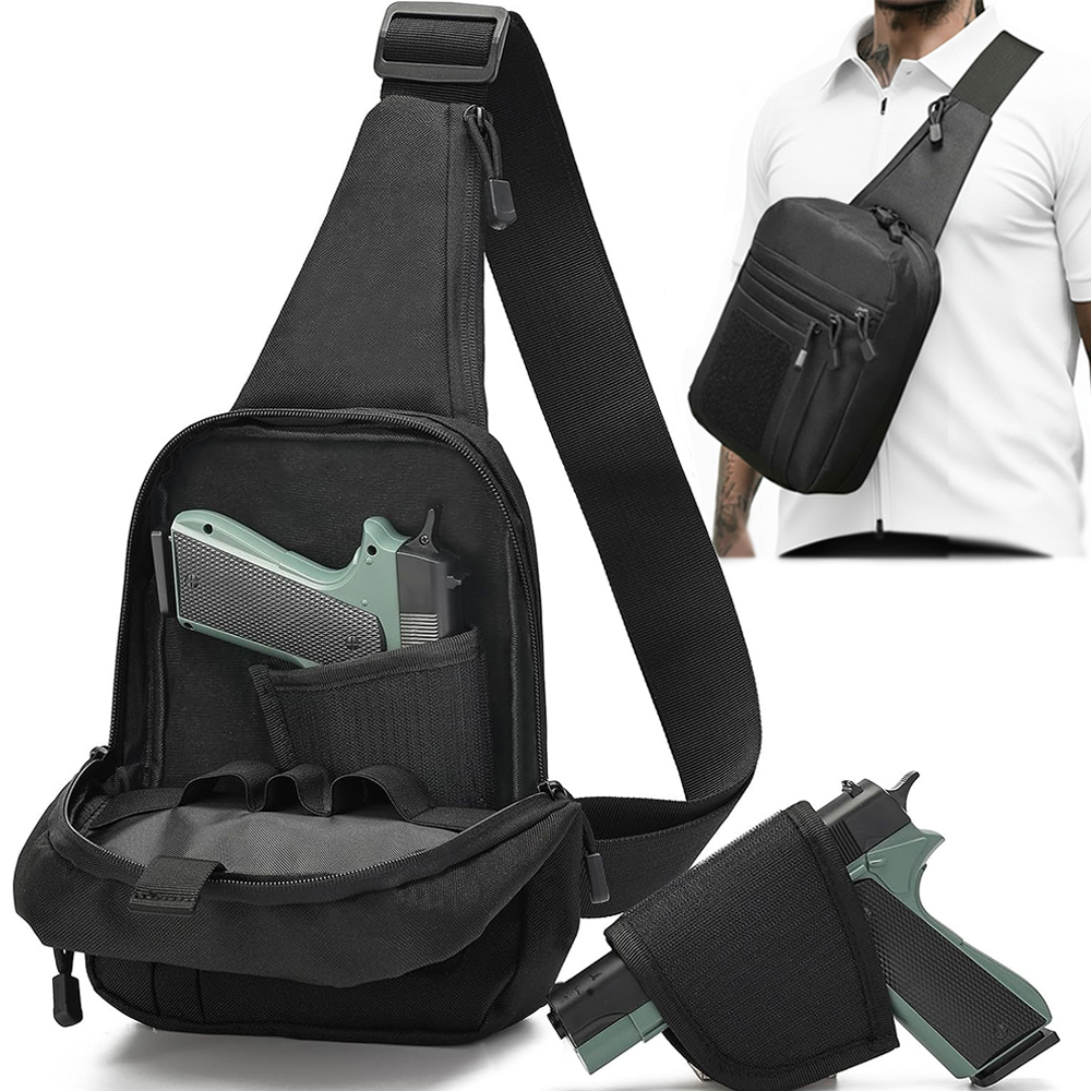 Edc Concealed Carry Sling Bag - Taktische Pistolen-Tasche, verdeckte Waffenhalterung, Handwaffen-Aufbewahrung, Brusttasche,