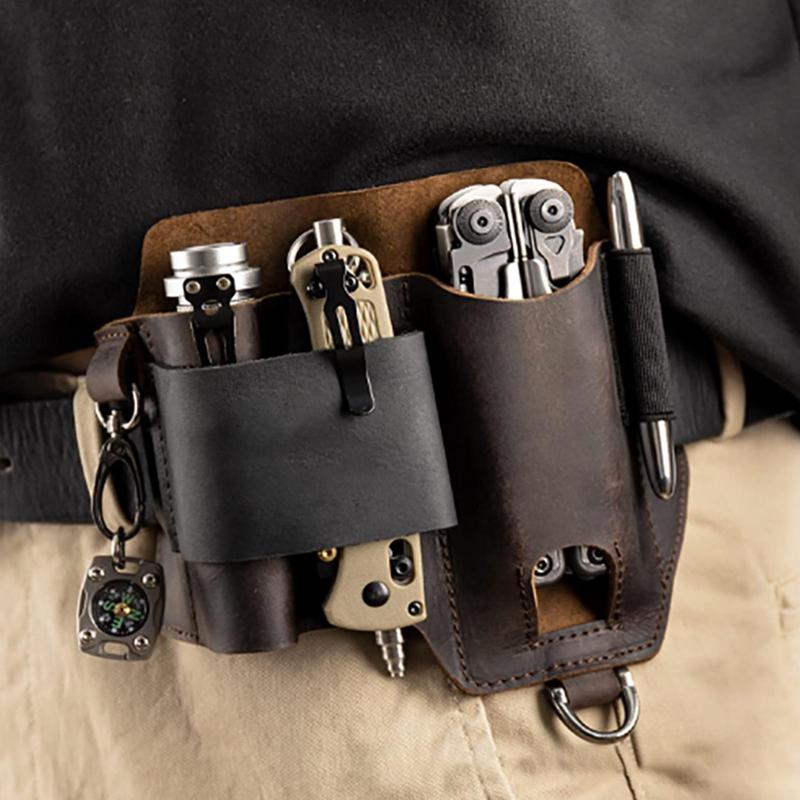 Edc Able Carry - Männer Leder EDCs Organizer Mantel EDCs