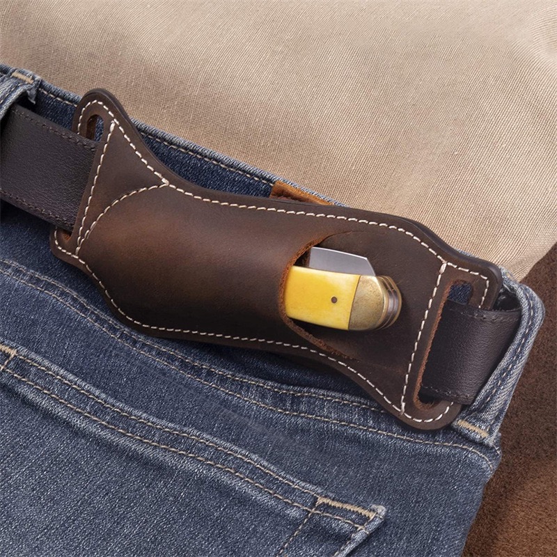 Edc Carry Belt Pouch - Outdoor EDC-Messerholster/Tasche aus Echtem Leder zur